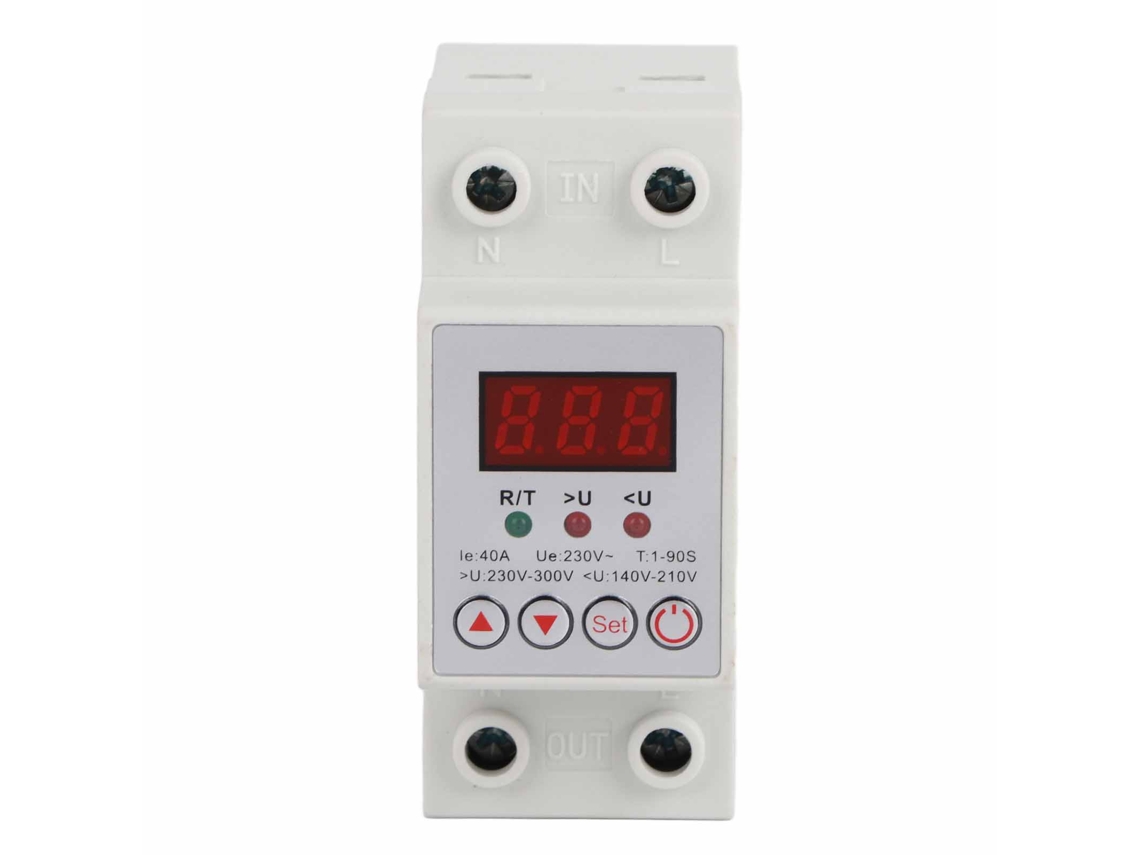 Dispositivo de proteção contra sobrecarga de trilho DIN ajustável com reinicialização automática para baixa tensão, 230 V