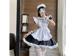 Traje De Cosplay De Halloween Anime Japonês Vestido Lolita Para Mulher Uniforme De Criada S