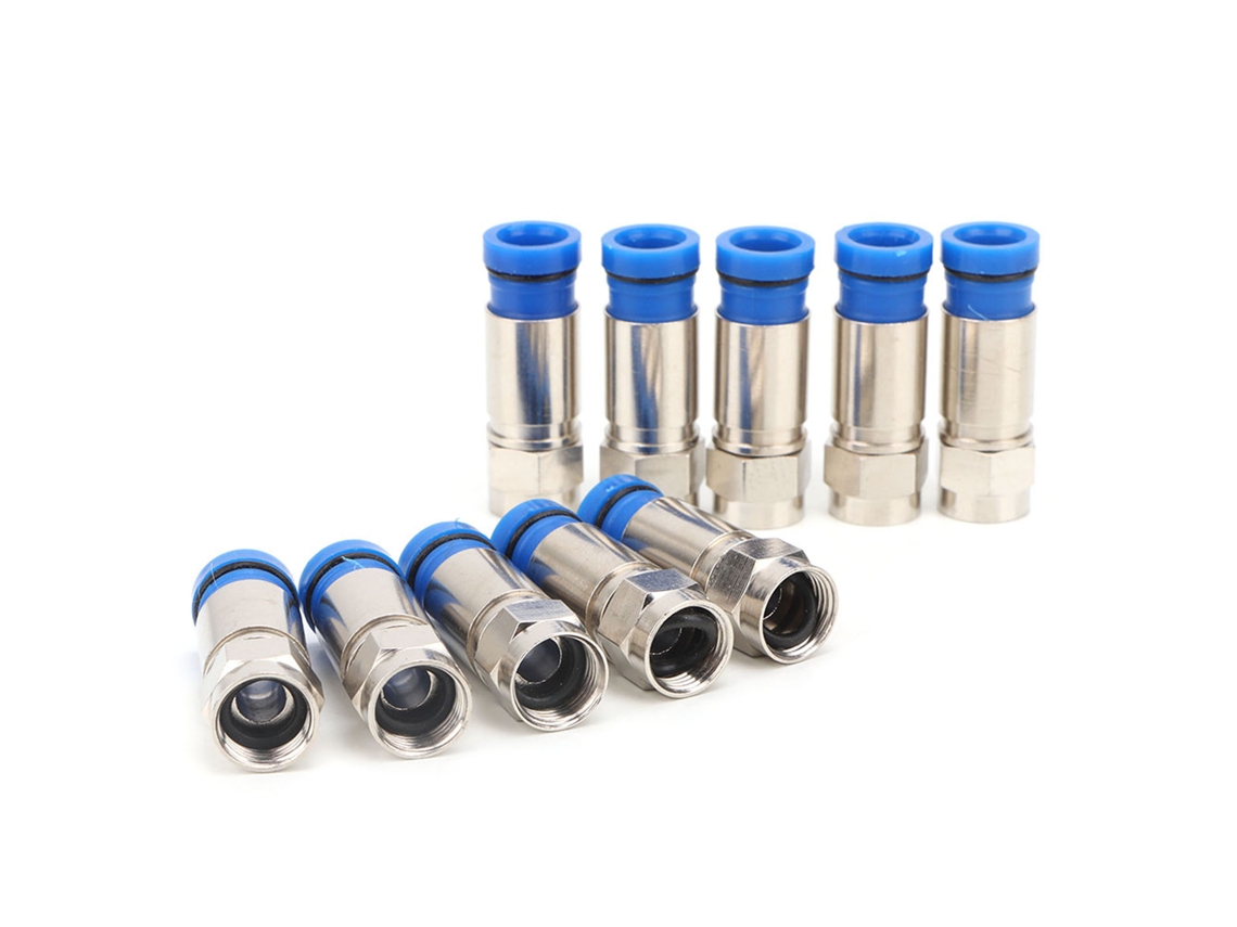 Laxiscreed Rg6 Uk Push-on F Connector Para Antenas De Cabo E Satélites De Vídeo