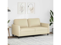 Vidaxl Sofá De 2 Lugares 140 Cm Couro Artificial Cor Creme