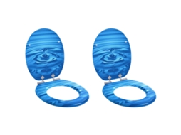 Conjunto 2 Tampa Para Assento De Sanita Vidaxl Azul Mdf (44 X 38 Cm)