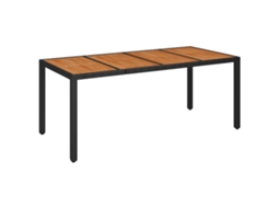 Garden Table With Wooden Top, Garden Tables With Wooden Tops Vidaxl Preto Rattan / Vime (190 X 90 X 75 Cm)
