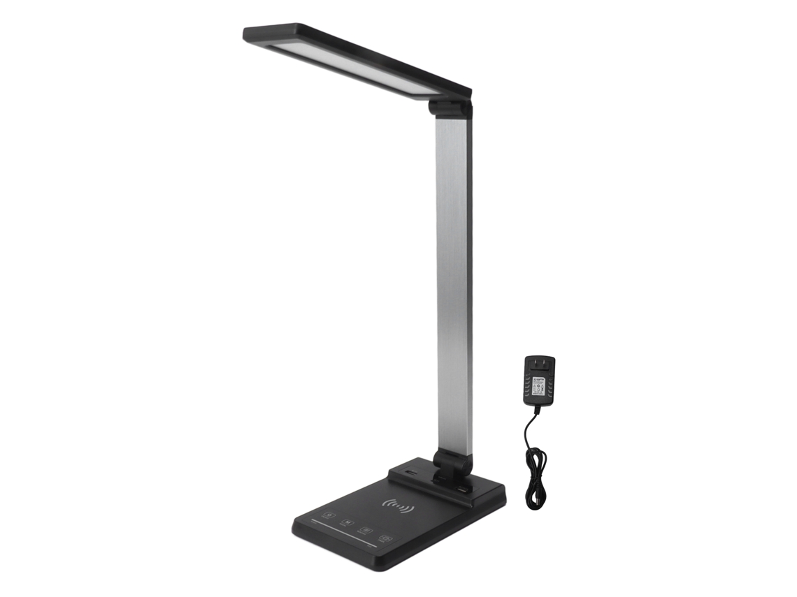 Rebe-lâmpada De Escritório Led Com Carregador Sem Fio Porta De Carregamento Rápido Pd3.0 Plug Us 100‑240v