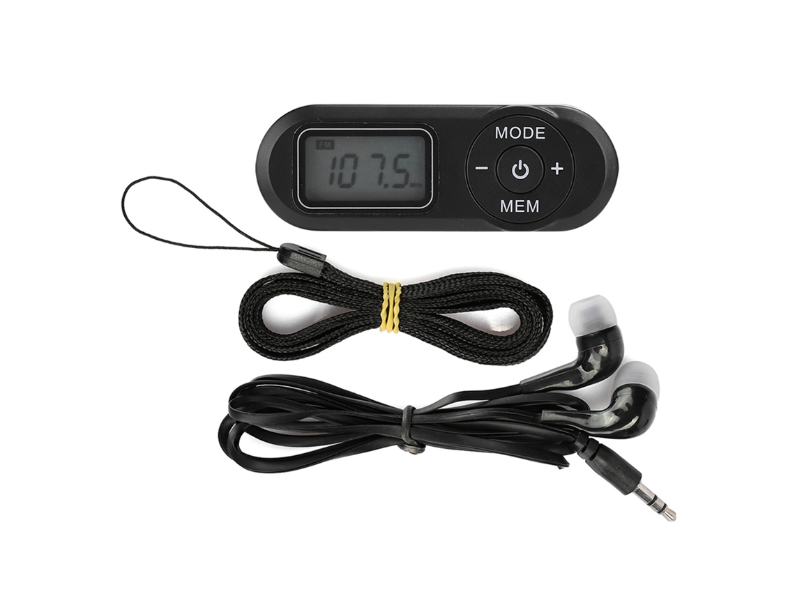 Aetheria rádio Fm Digital Dsp Mini Portátil 1.1 Polegada Lcd Reprodutor Música Preto com Fone de Ouvido