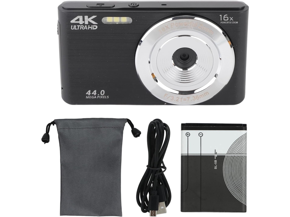 Câmera Com Zoom Digital De 16x, Câmera 4k Hd De 44 Mp Com Preenchimento