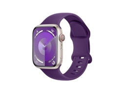 Pulseira de Silicone Halinuia para Apple Watch S1 11/ultra 1 3/se1 2 , Fecho em Formato de Oito, Design Esportivo Respirável,roxo Escuro (42 49 Mm)