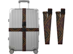 Conjunto De 2 Cintas Bagagem Personalizadas Flash Black Line Para Malas Com Fivelas Ajuste