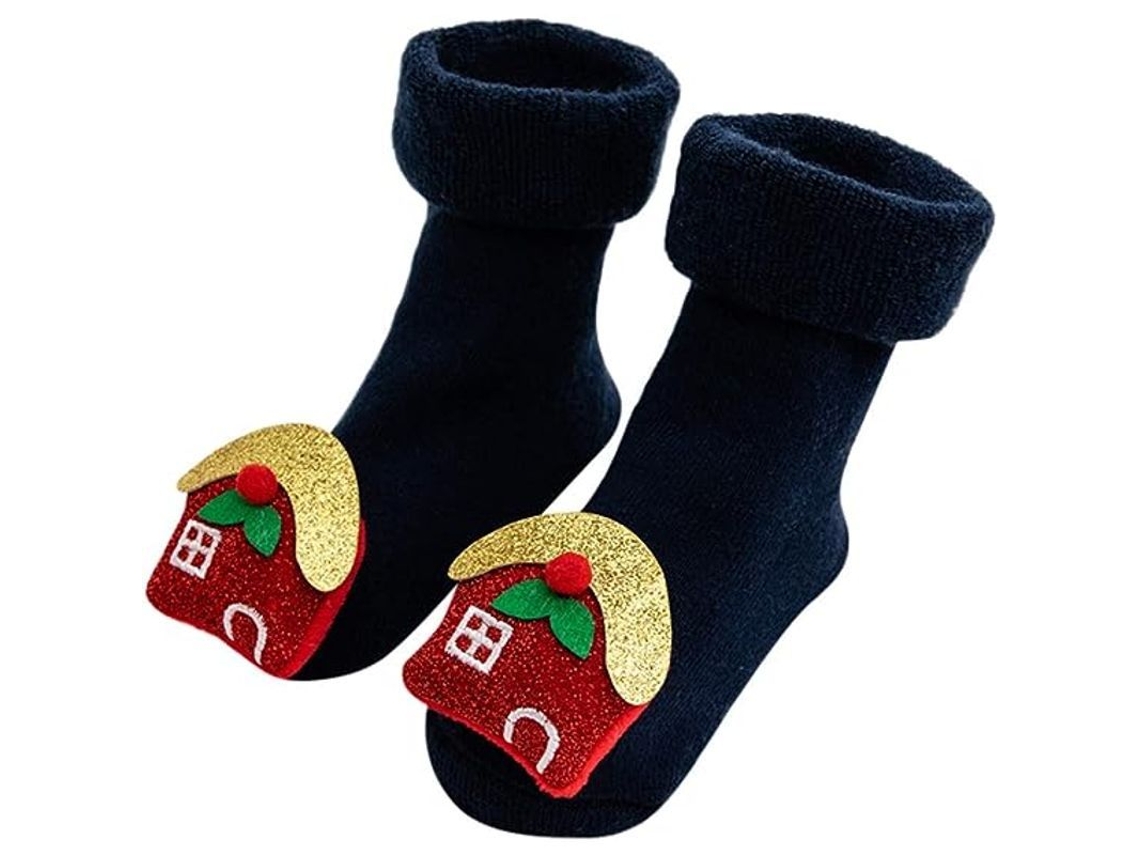 Calcetines De Piso De Animales Cartoon Bonitos 3d Para Bebés Y Niños Pequeños Con Estiramiento De Papá Noel