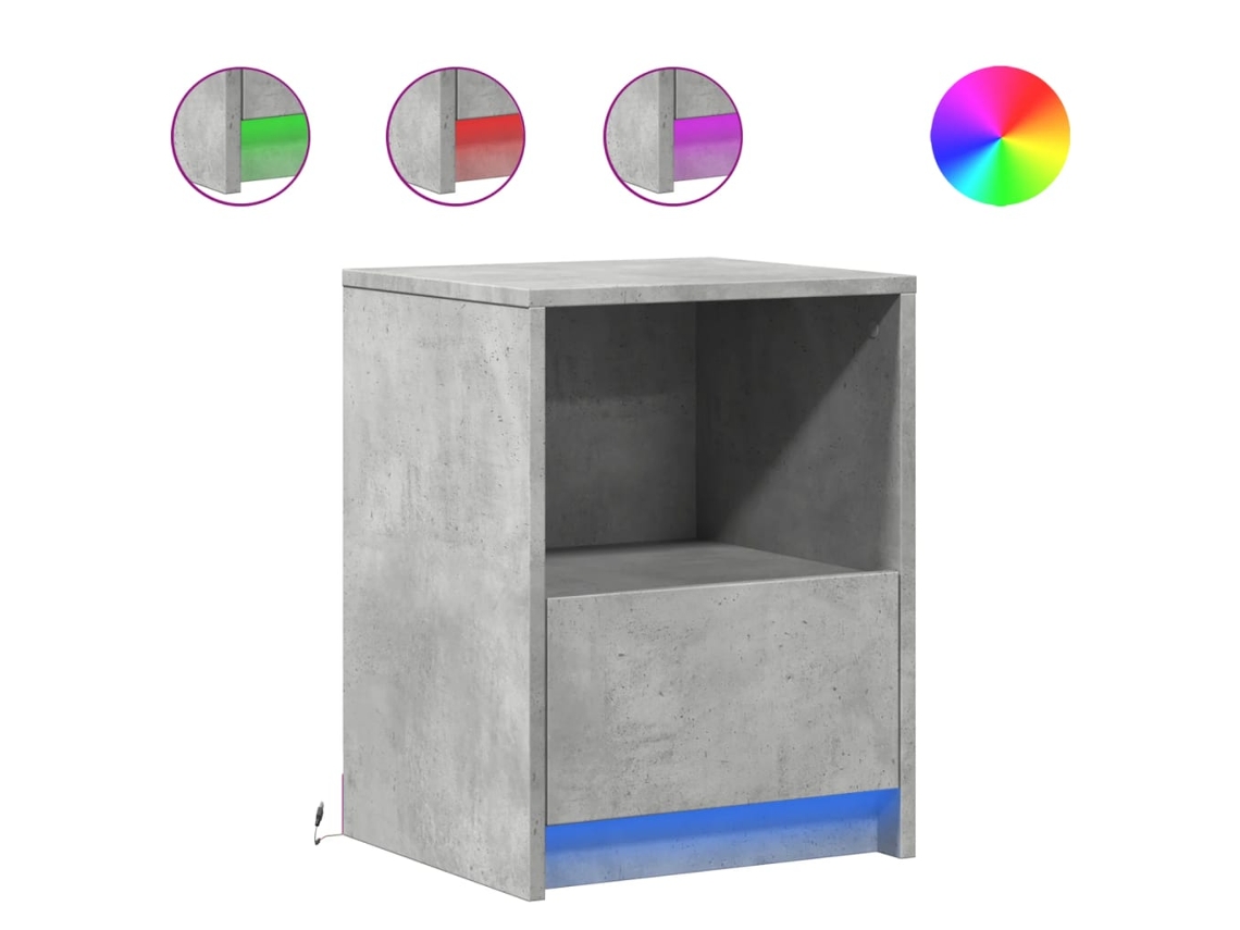 Bedside Cabinet, Bedside Cabinets Vidaxl Cinzeto Madeira Processada (n/a)