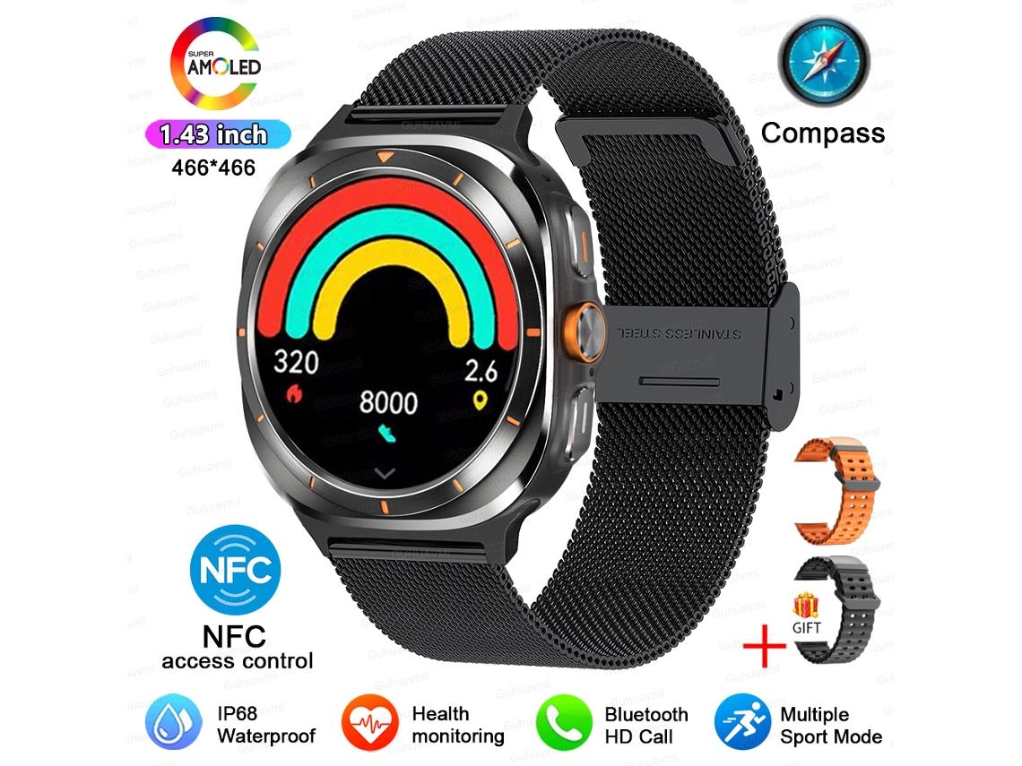 New Watch 7 Ultra 1,43 Polegadas Smart Watch Para Homens Com Rastreamento Gps, Com Mdug