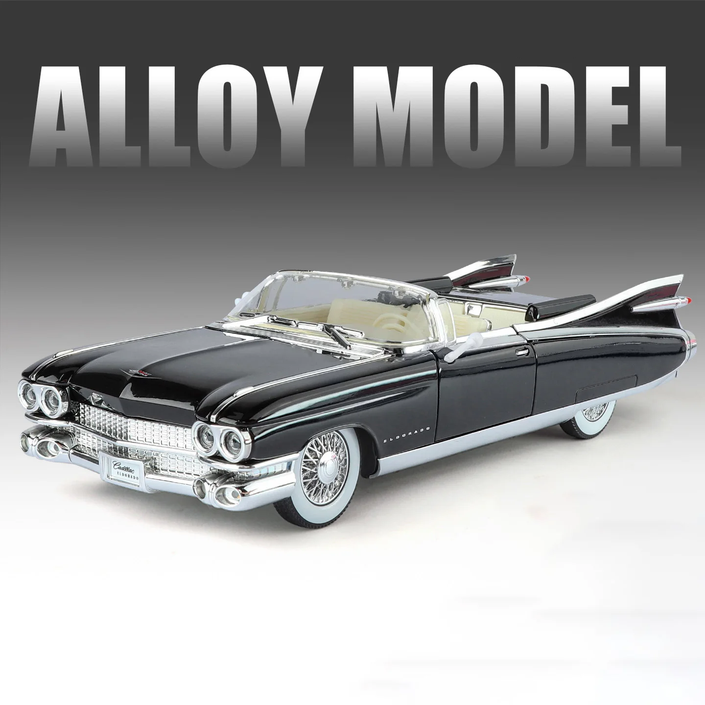 (preto) Miniatura De Carro Em Metal Fundido Na Escala 1:24 Com Efeitos De Som E Luz.
