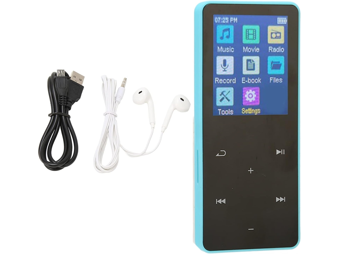 Lecteur Mp3 Mp4, Bluetooth Écran Pouces, Portable Haut-parleur Sportive, Avec 1, 8 Hifi Pour Pied Prise (bleu)