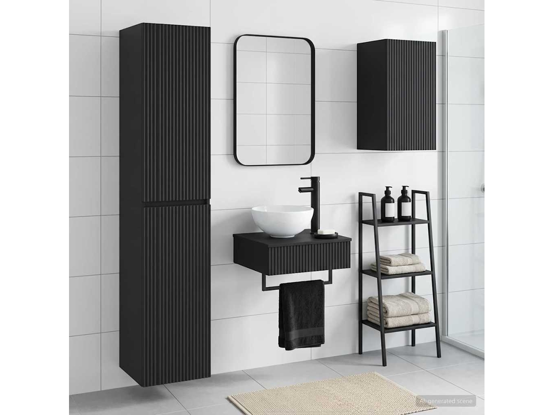 Vidaxl Conjunto De Móveis Para Banheiro 3 Unid. Preto