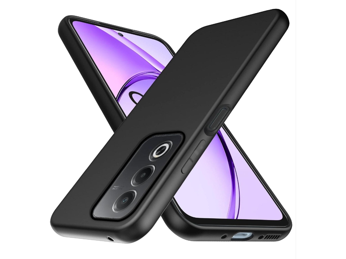 Capa Para Oppo A80 (5g) Capa De Silicone Tpu Preta Em Gel Gtrpesp Protetor De Tela De Vidro Temperado Movilearvayotoy