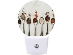 Conjunto de luminárias Colheres com luz noturna LED e sensor, luz noturna suave e quente, luz noturna branca e para banheiro.