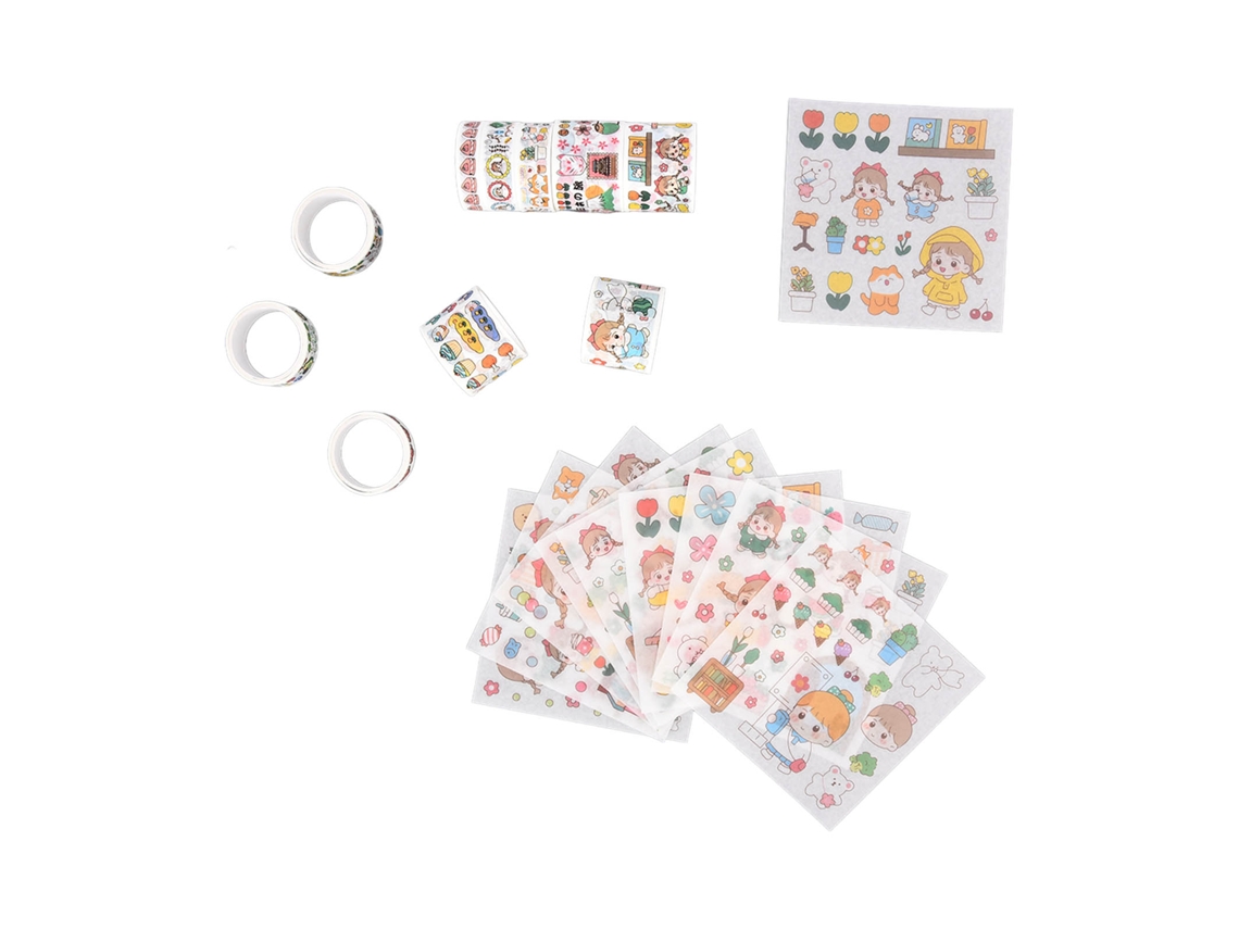 Cinta Washi Diy Decorativa Reposicionável Sem Marcas Conjunto Scrapbooking Manualidades