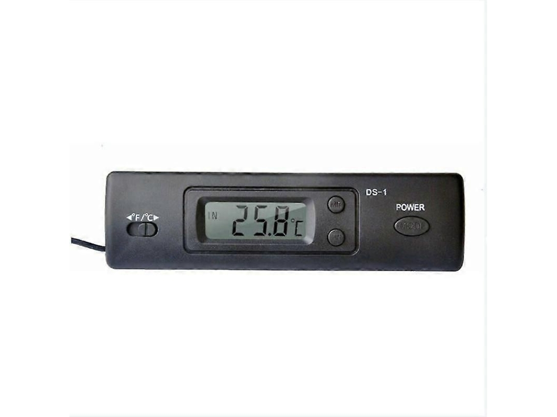 Termômetro Mini Termômetro Automotivo Termômetro Eletrônico Com Função Time Display Com Sonda Ds-1, Preto - Preto