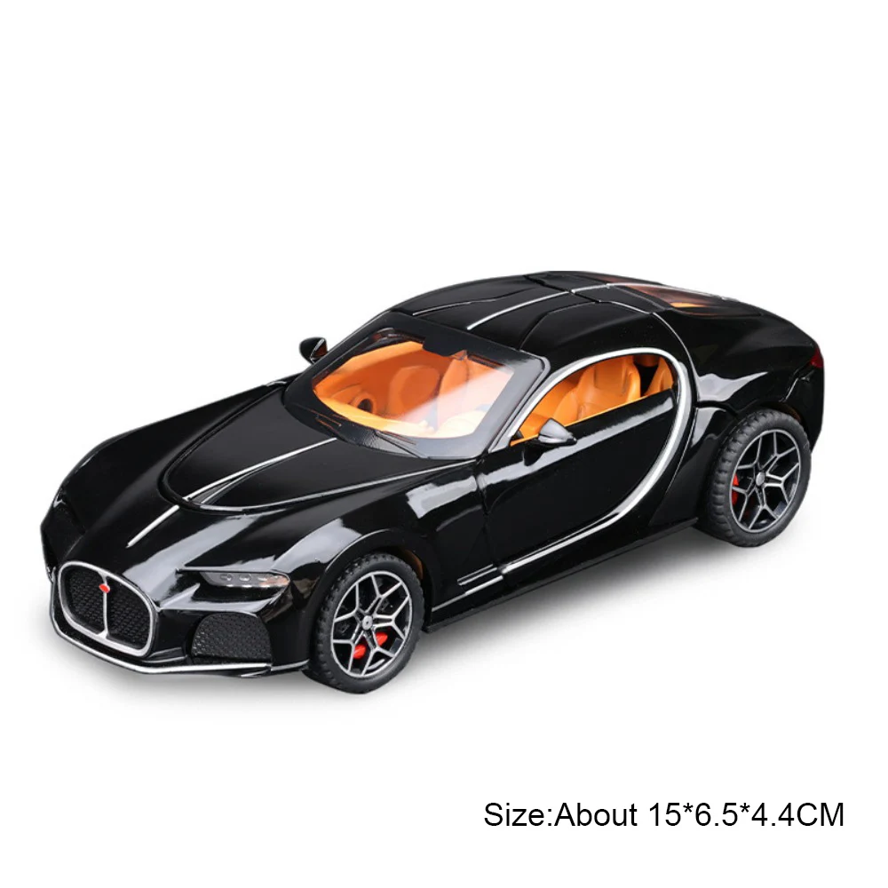 (atlantic Black) 1:32 - Miniatura De Carro Em Liga Metálica Com Funções De Som E Luz