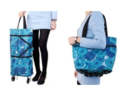 Sacolas Removíveis Dobráveis ​​com Rodas - Sacolas De Compras Reutilizáveis ​​(azuis, Grandes)