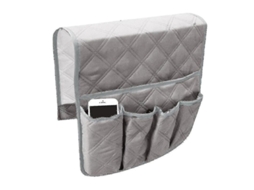 Organizador De Braço De Sofá Com 5 Bolsos Para Controle Remoto, Celular E Livros - Cinza