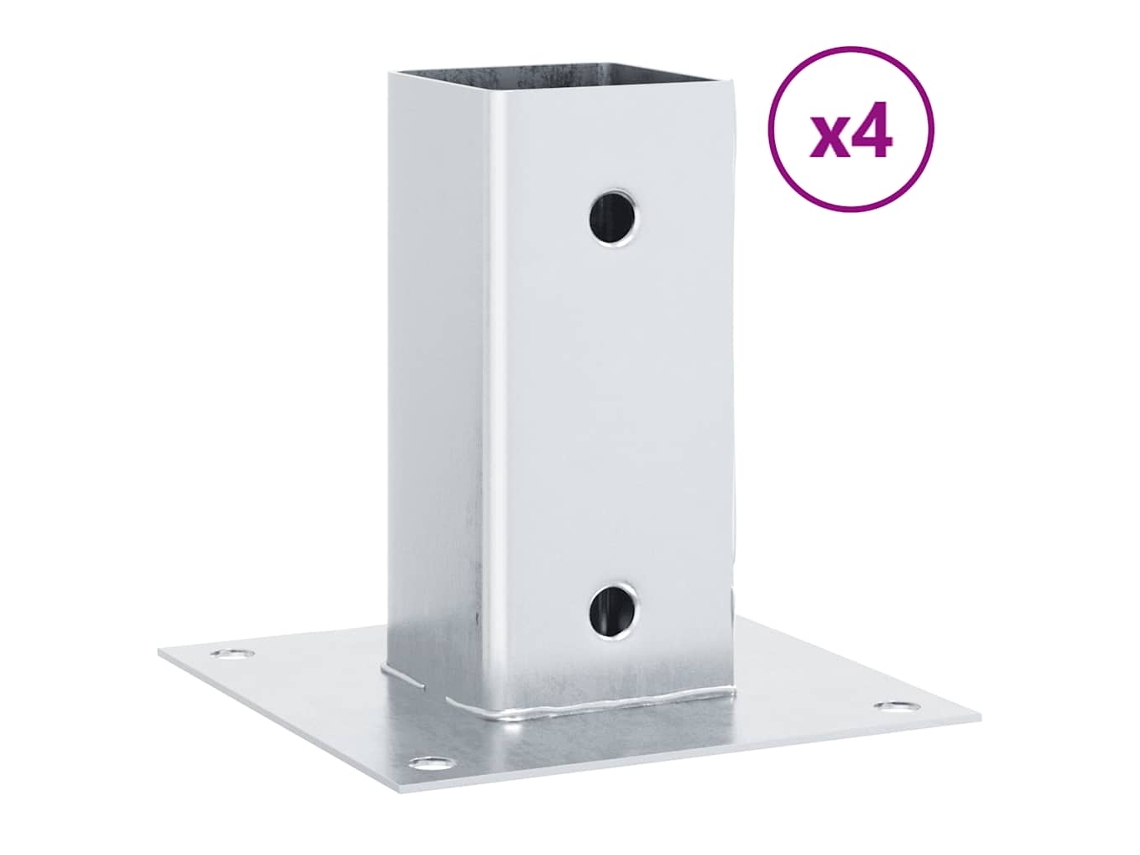 Post Base, Post Bases Vidaxl Prateado Aço (71 X 71 Mm)