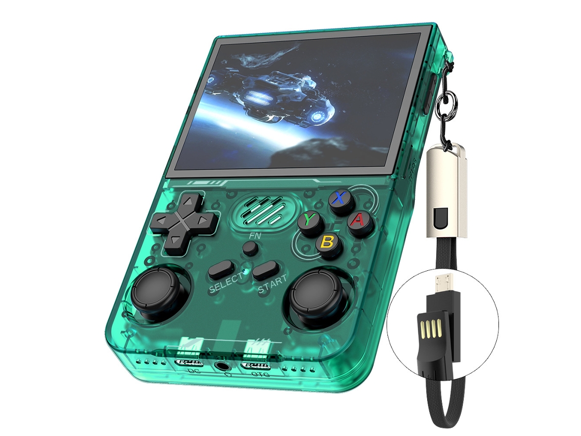 Console De Videogame Portátil R36xx Com Tela De 3,5 Polegadas, Função Wifi, Sistema Linux, Código Aberto, Cor Verde, 64gb. Sfushos