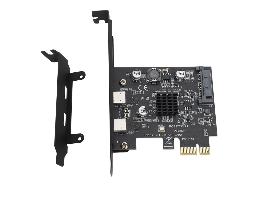 Placa De Expansão Pci Express Usb 3.2 Gen2 Dual Type C 10gbps Para Desktop Pc Windows