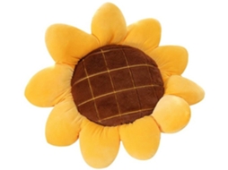 Kussen Dekorativo Para Banco E Cadeira - 50 Cm - Amarelo - Pluma Kussen - Flor De Sol Vloerkussen
