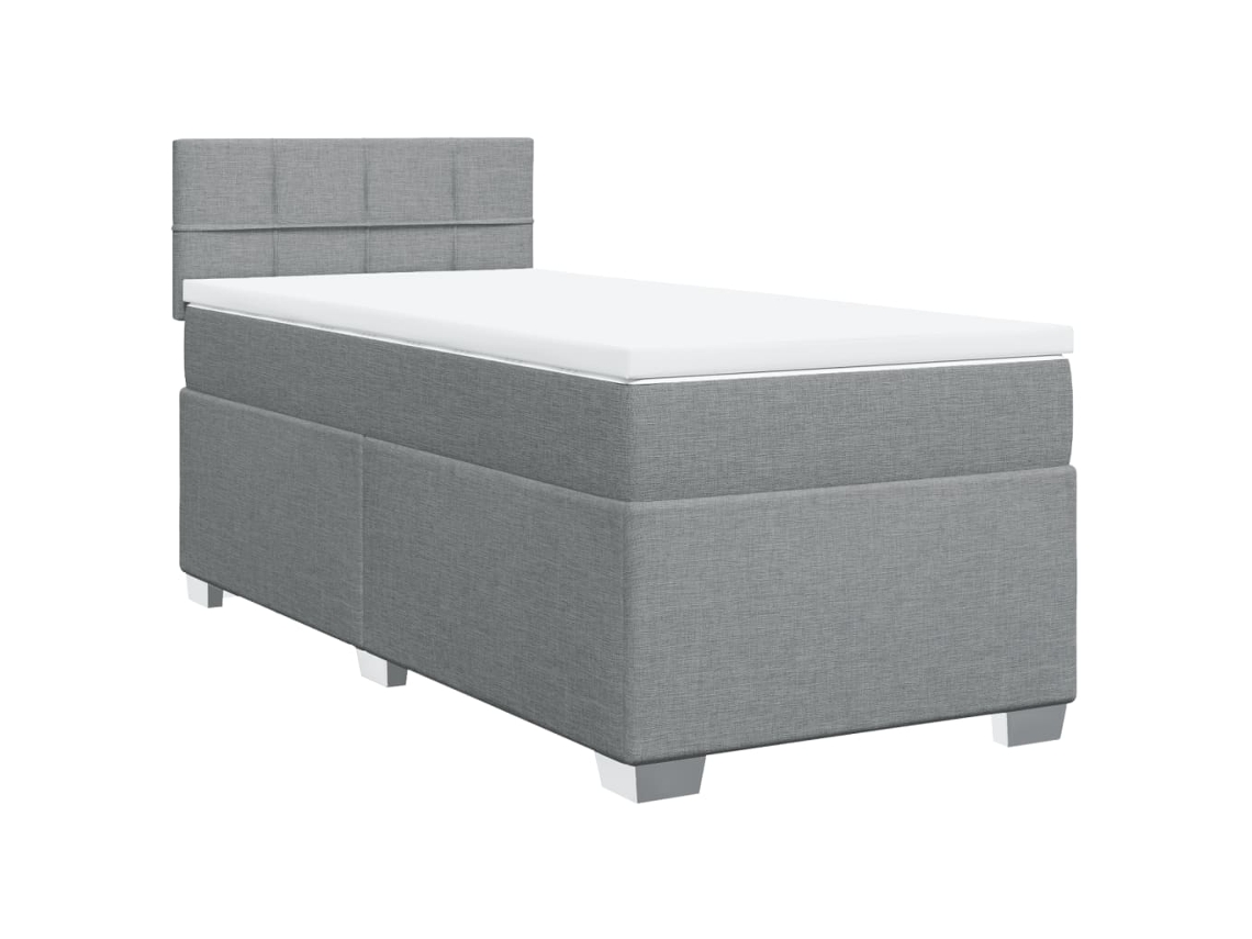 Cama com Molas e Colchão Tecido Cinzento Claro MAISON EXCLUSIVE (100x200 cm)