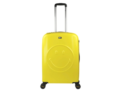 Mala de Viagem / TROLLEY Médio 68Cm 4 Rodas Smiley Originals Amarelo/Preto