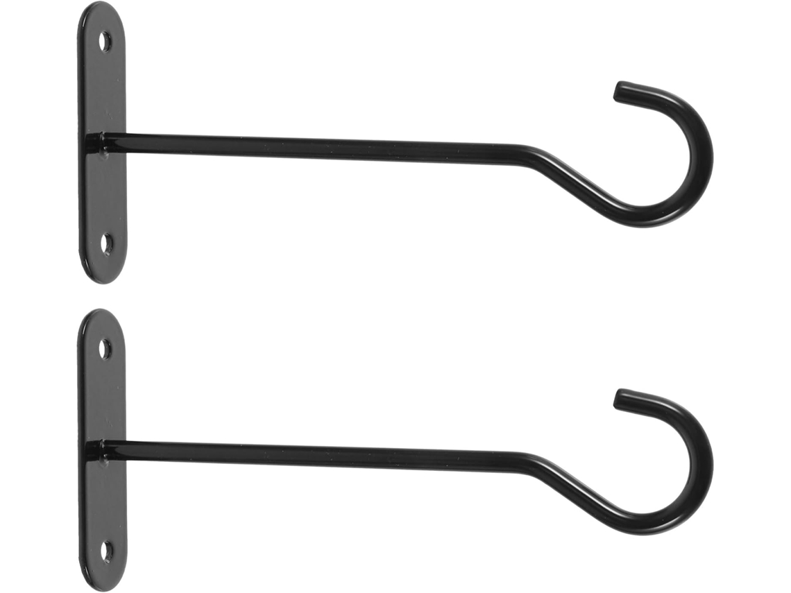 Inoomp Kit de 2 Ganchos de Ferro para Plantas, para Parede e Varanda, Suportess para Cestas Suspensas com Design CHABERLU