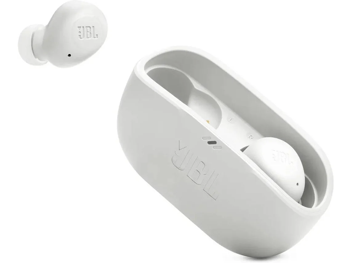 Auriculares Bluetooth True Wireless JBL Wave Buds (In Ear - Microfone - Branco)