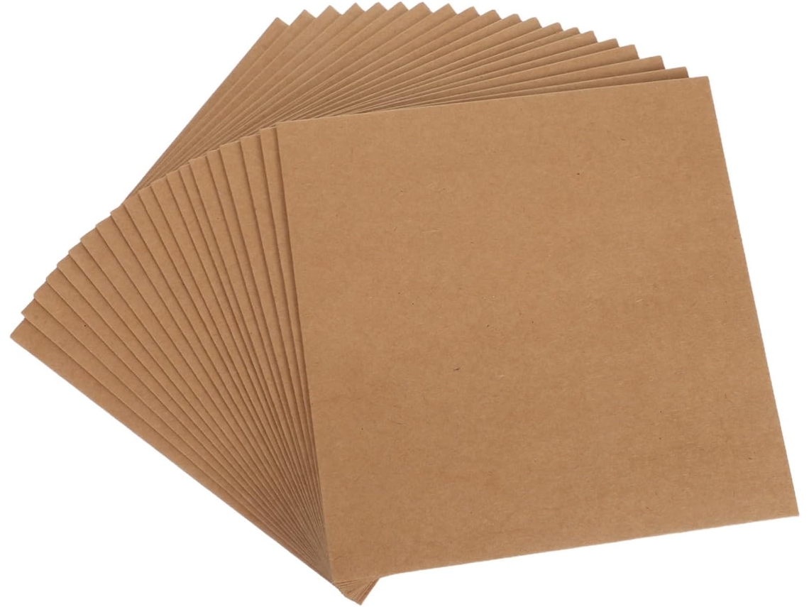 Pacote com 20 envelopes quadrados de papel kraft para cartões de visita, convites, armazenamento e embalagem de obras de arte.