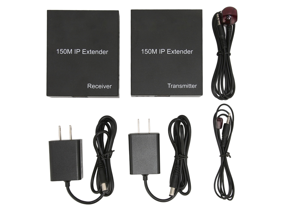Extensor HDMI Full HD 1080p 60Hz EOOCOO IP com transmissão de até 150 metros e suporte para controle infravermelho.