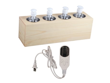 Aquecedor De Óleo De Massagem Para 4 Frascos Com Controle De Temperatura E Temporizador Interno, Aquece Loção 110 250v Laopipfu