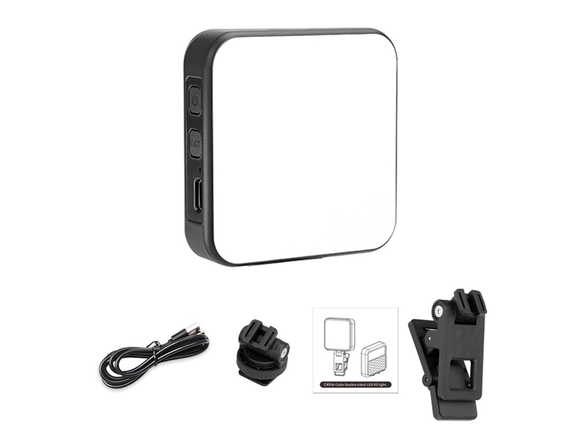Luz Led Para Vídeo Cámara Y Stream En Vivo, Luz Para Selfie Smartphone Portátil Con Pinza