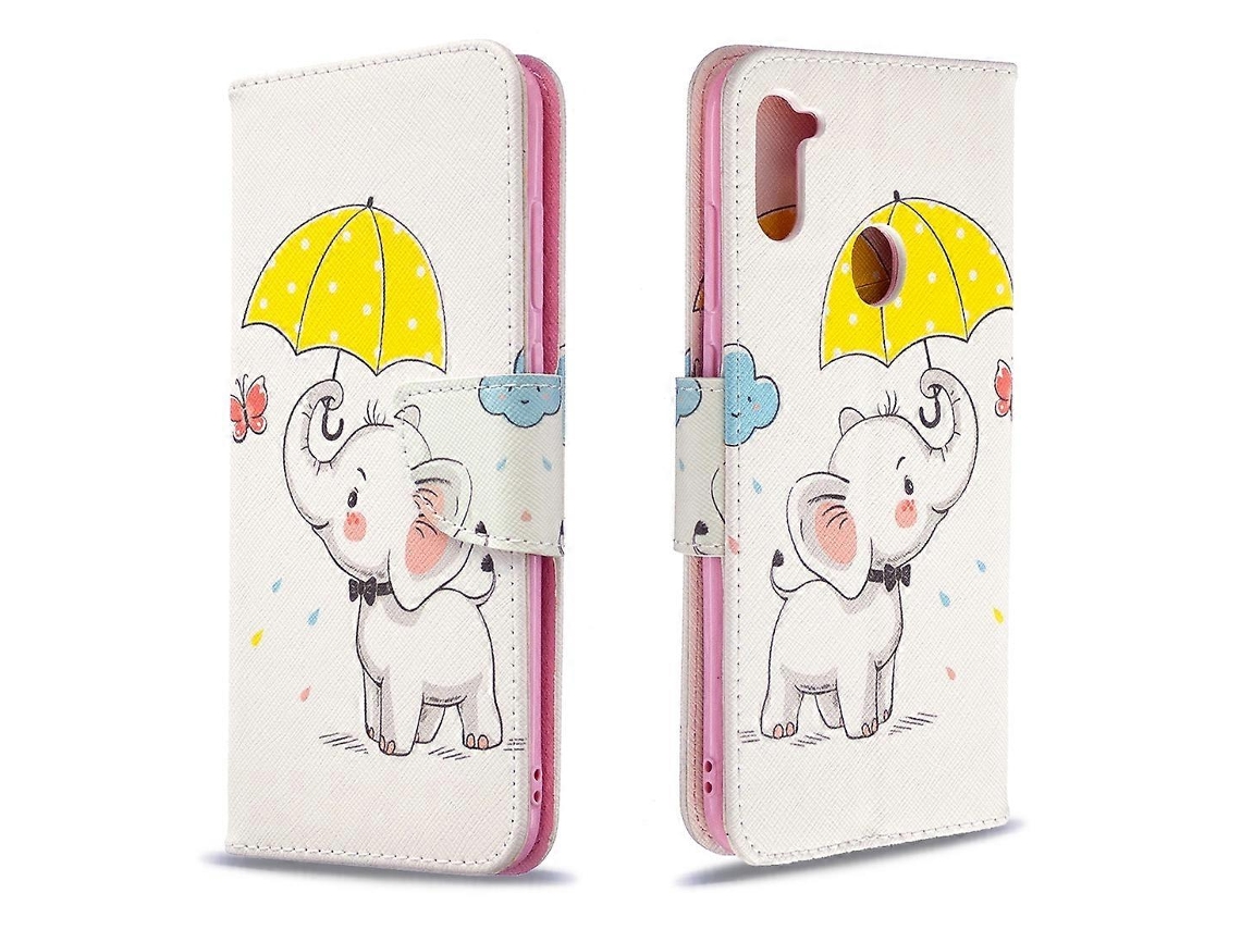 Capa De Couro Com Aba Horizontal E Desenho Colorido, Com Suporte, Compartimentos Para Cartões E Carteira Para Galaxy A11.