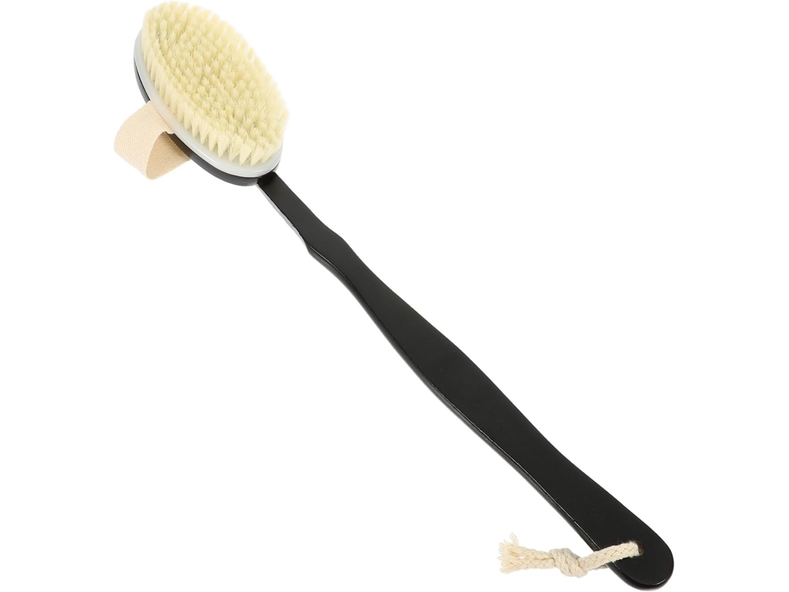 Escova De Costas Soimiss Com Cabo Longo E Curvo, Para Escovação A Seco Suave E Esfoliação, Feita De Nylon Macio Para Uso