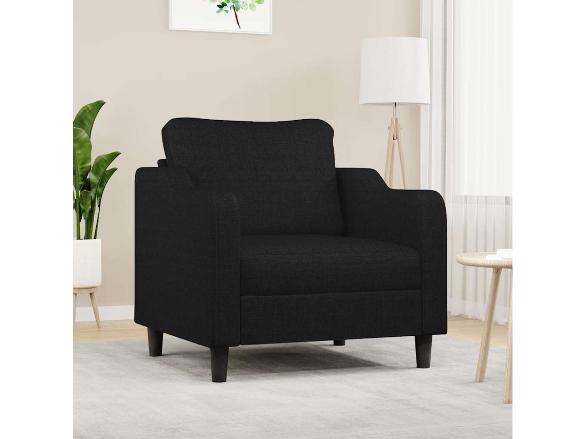 Vidaxl Poltrona 60 Cm Tecido Preto