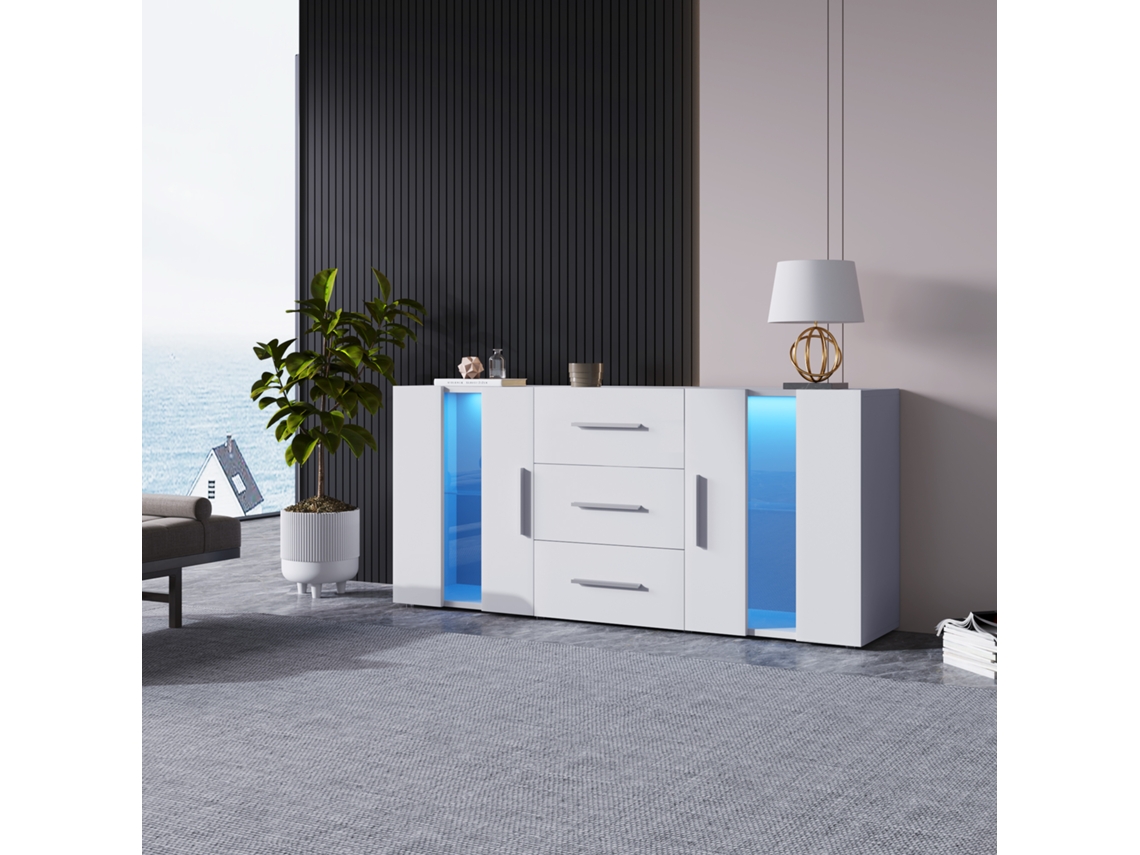 Aparador 140x35x70cm, Led, Sala/jantar. Ge