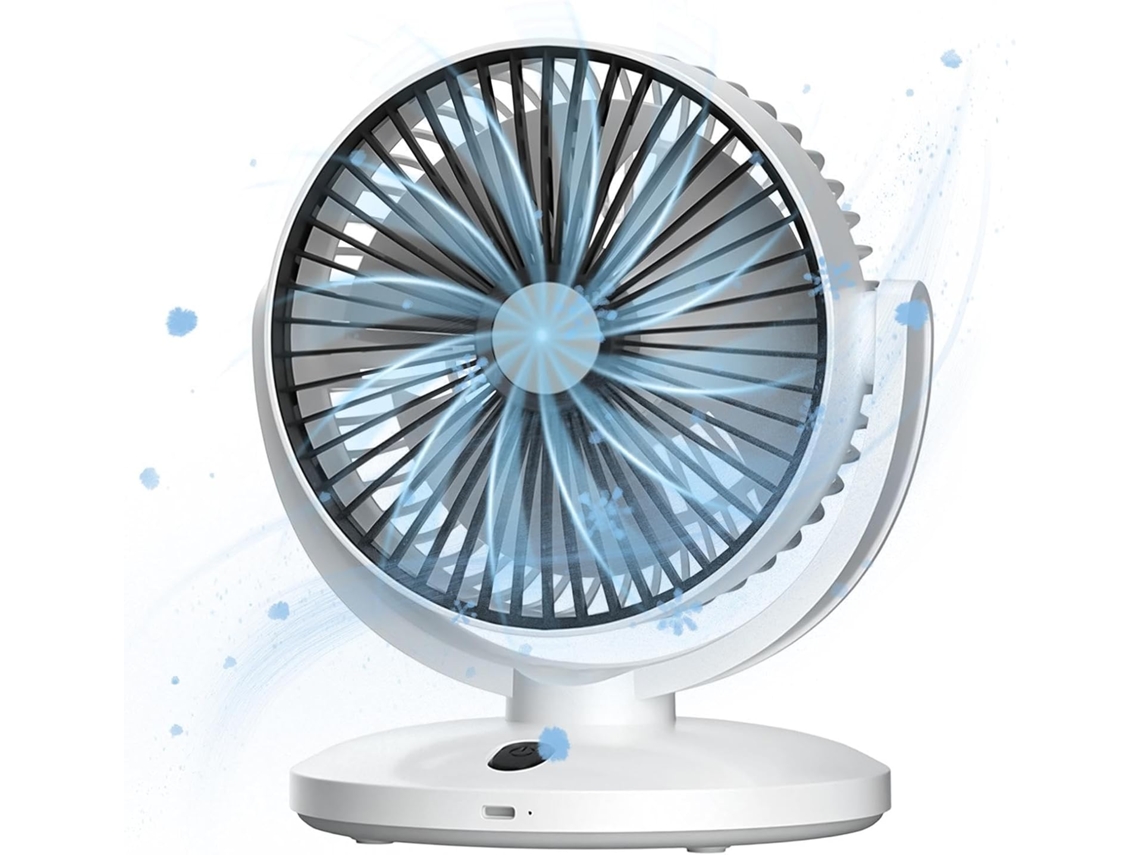 Ventilador De Mesa Para Escritório Com 3 Velocidades, Bateria