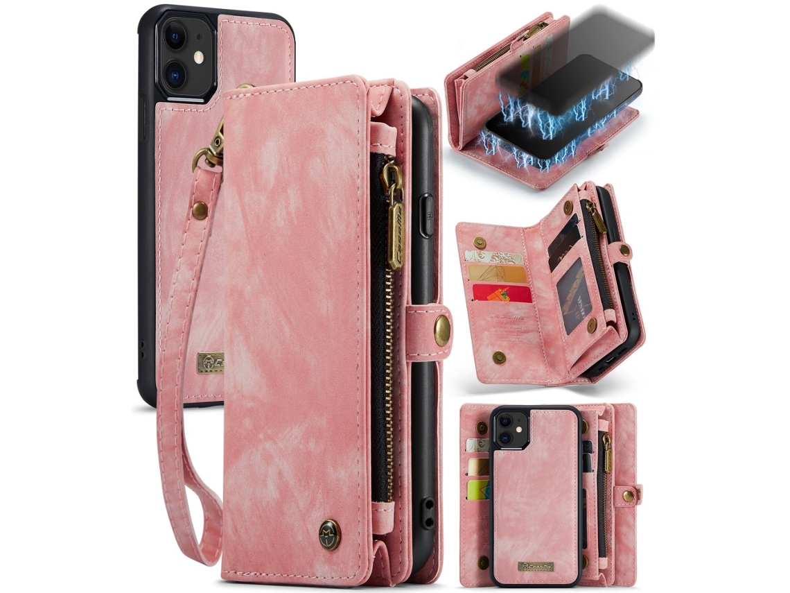 Capa Inch Para Iphone 12 Mini Caseme Pele Sintética Magnética Rosa