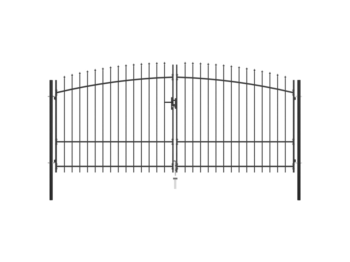 Portão Jardim Vidaxl Preto Aço (400x225cm)