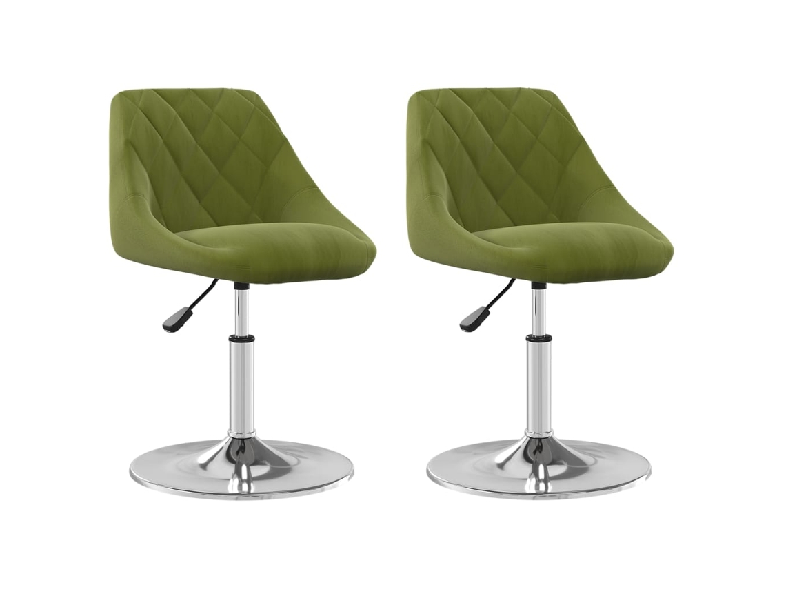 Cadeiras de Jantar Giratórias 2 Pcs Veludo Verde Claro MAISON EXCLUSIVE