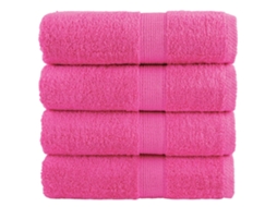Vidaxl Toalhas De Rosto Premium Solund 4 Peças Rosa 30x30 Cm 600 G/m²