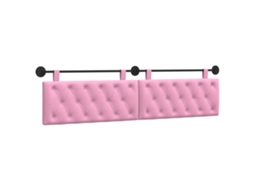 Conjunto 1 Cabeceira Suspensa Vidaxl Rosa Tecido (210 X 55 X 7 Cm)