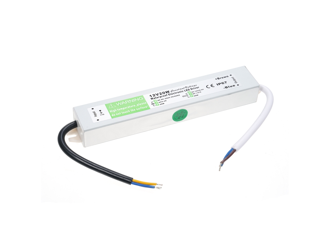 Rebe-driver Led Impermeável Ip67 Transformador Adaptador De Alimentação Ac 90v-250v Para Dc 12v 20w Para Tiras Led Exteriores Cartazes Luz
