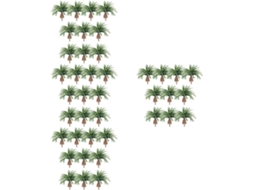 40 Peças De Coqueiros Artificiais Para Decoração De Mesa, Com Folhagem Verde E Areia.