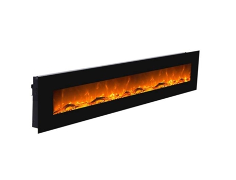 Glow Fire Saturn Lareira Electrica De Parede Extra Grande Com Efeito De Chama Realista Preto