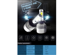 Potente Lâmpada Led Branca H7 36w 8000lm Para Farol Em Alumínio À Prova D'água.
